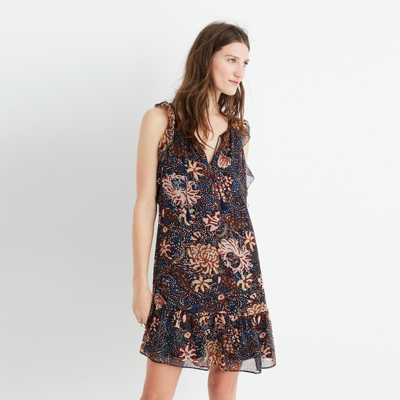 Madewell Dresses & Skirts - Madewell Lily Ruffle Dress in Sea Floral